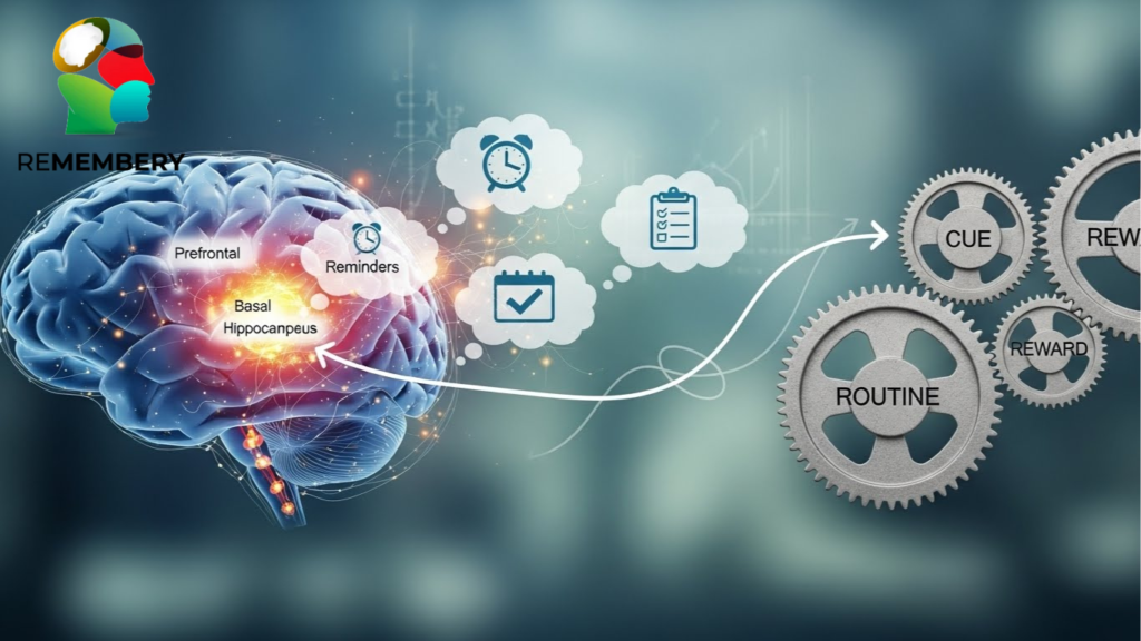 Reminder app showing habit formation and daily routine tracking.