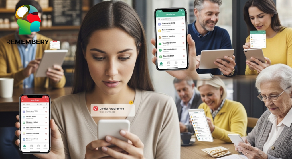 Reminder app interface showing daily task alerts and notifications on smartphone